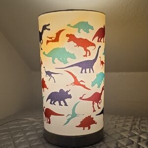Dinosaur Print Table Lamp. 12" tall
